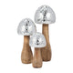 Rumi Mosaic Mushroom Decorative Figurine | Silver | Mango Wood 10"
