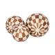 Decorative Round Orbs Set of 3 | Ivory & Brown Checkered | 4/5/6"