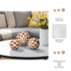 Decorative Round Orbs Set of 3 | Ivory & Brown Checkered | 4/5/6"