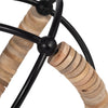 Decorative 9" Orb | Abacus Design Natural Brown Wood | Black Iron