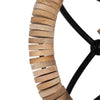 Decorative 9" Orb | Abacus Design Natural Brown Wood | Black Iron