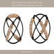 Decorative 9" Orb | Abacus Design Natural Brown Wood | Black Iron
