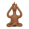 Salutation Yoga Bunny Figurine | Meditating Pose | Brown Terracotta 10"