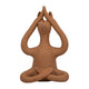 Salutation Yoga Bunny Figurine | Meditating Pose | Brown Terracotta 10"