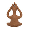 Salutation Yoga Bunny Figurine | Meditating Pose | Brown Terracotta 10"