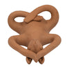 Salutation Yoga Bunny Figurine | Meditating Pose | Brown Terracotta 10"