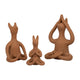 Salutation Yoga Bunny Figurine | Meditating Pose | Brown Terracotta 10"