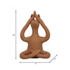 Salutation Yoga Bunny Figurine | Meditating Pose | Brown Terracotta 10"