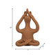 Salutation Yoga Bunny Figurine | Meditating Pose | Brown Terracotta 10"