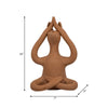 Salutation Yoga Bunny Figurine | Meditating Pose | Brown Terracotta 10"