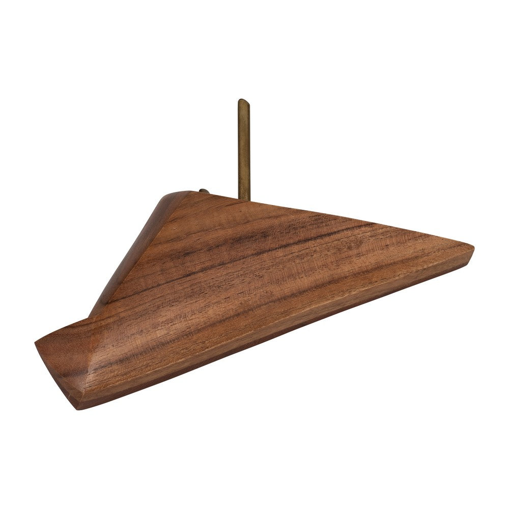 Decorative Standing Bird Figurine | 9" Abstract Brown Mango Wood & Metal