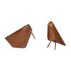 Decorative Standing Bird Figurine | 9" Abstract Brown Mango Wood & Metal