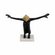 Open Arm Man Decorative Tabletop Sculpture | 13" Black | White Marble