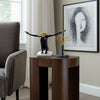 Open Arm Man Decorative Tabletop Sculpture | 13" Black | White Marble