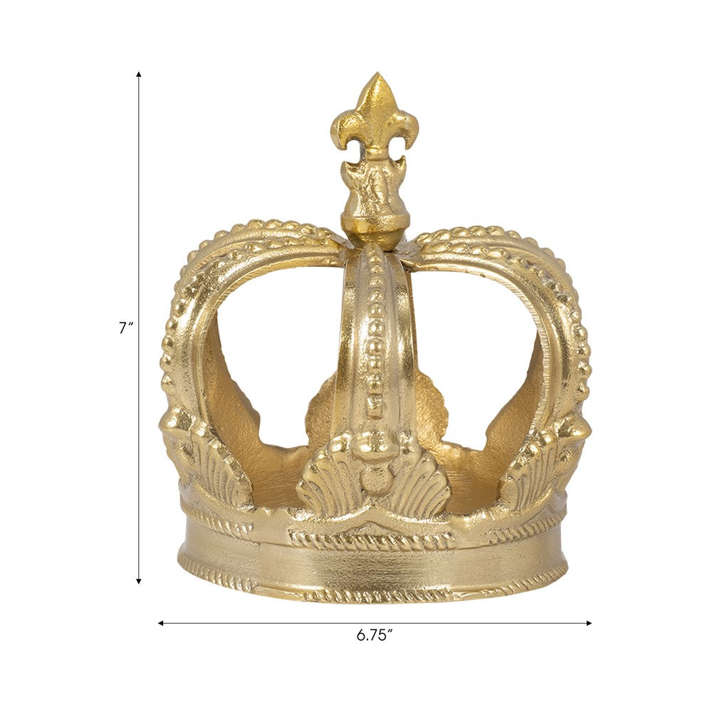 Swany Decorative Crown| Intricate Details | Gold Aluminum 7"