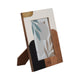 8 x 10 Decorative Framed Art Photo | Ivory Abstract Blocks | Wood & Resin