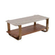 Coffee Table | 48" Rectangular Marble Top with 1 Open Shelf | Gold Legs