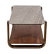 Coffee Table | 48" Rectangular Marble Top with 1 Open Shelf | Gold Legs