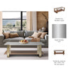 Coffee Table | 48" Rectangular Marble Top with 1 Open Shelf | Gold Legs