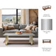 Coffee Table | 48" Rectangular Marble Top with 1 Open Shelf | Gold Legs