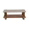 Coffee Table | 48" Rectangular Marble Top with 1 Open Shelf | Gold Legs