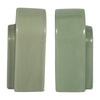 Decorative Bookends Set of 2 | Arch Pattern | Glossy Sage Green Ceramic