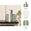 Decorative Bookends Set of 2 | Arch Pattern | Glossy Sage Green Ceramic