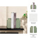Decorative Bookends Set of 2 | Arch Pattern | Glossy Sage Green Ceramic