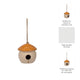 Hanging Bird Feeder | Mushroom Shaped House | Orange Beige Ceramic | 6"