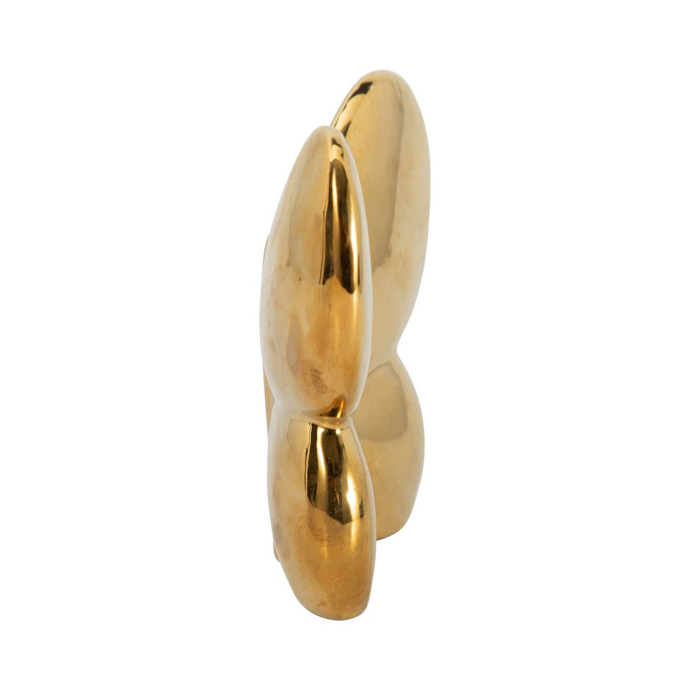 6" Tabletop Decor | Metallic Gold Ceramic Balloon Butterfly Figurine