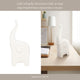 Elephant Tabletop Decor Sculpture with Tall Trunk | 7" Ivory Ceramic