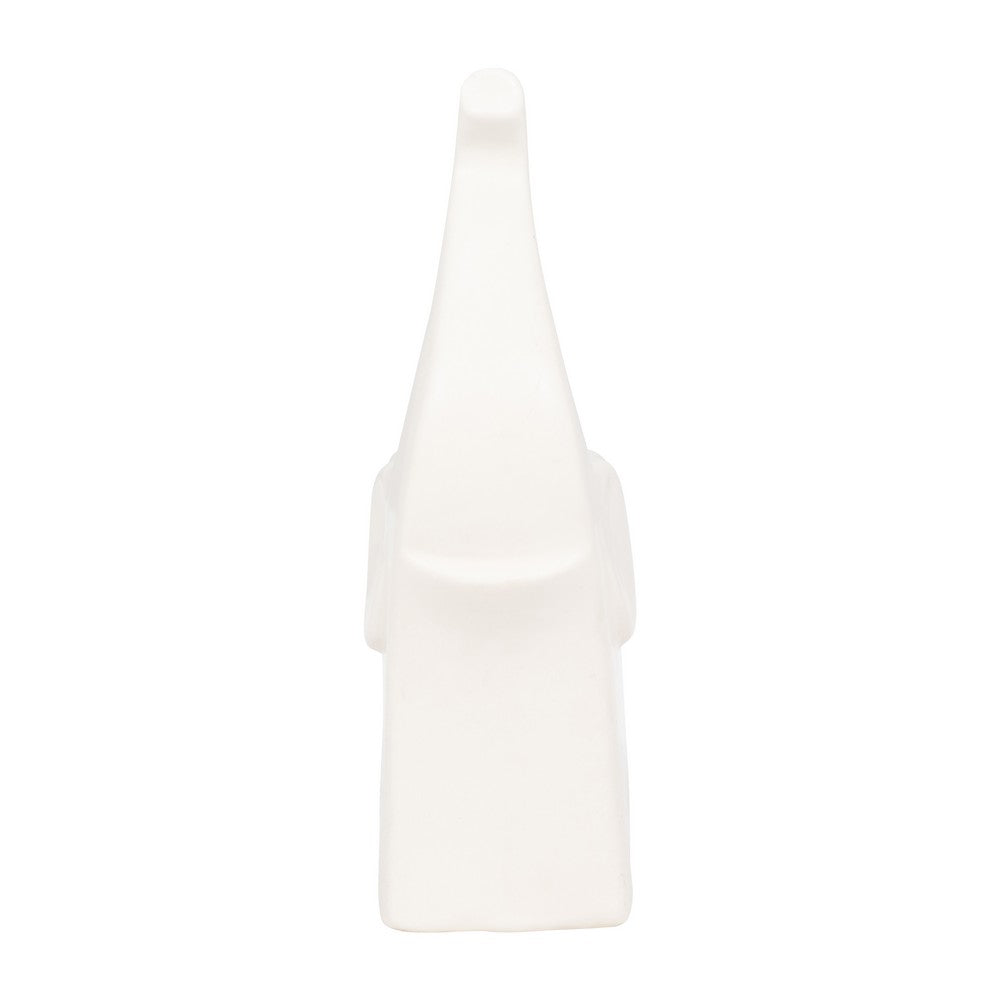 Elephant Tabletop Decor Sculpture with Tall Trunk | 7" Ivory Ceramic