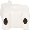 Elephant Tabletop Decor Sculpture with Tall Trunk | 7" Ivory Ceramic