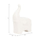 Elephant Tabletop Decor Sculpture with Tall Trunk | 7" Ivory Ceramic