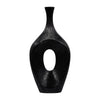 Decorative Vase | 19" Etched Crafted Open Cut Style Design | Black