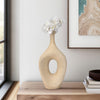 Decorative Flower Vase w Beaded Open Cutout | 19" | Champagne Gold