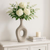 Decorative Flower Vase | Beaded Open Cut Out Ring | 19" Silver