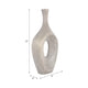 Decorative Flower Vase | Beaded Open Cut Out Ring | 19" Silver