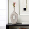 Decorative Flower Vase | Beaded Open Cut Out Ring | 19" Silver