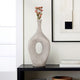 Decorative Flower Vase | Beaded Open Cut Out Ring | 19" Silver