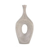 Decorative Flower Vase | Beaded Open Cut Out Ring | 19" Silver