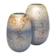 Decorative Vase | Cylindrical Vapor Glass | Handcrafted | Blue Glaze 14"