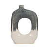 Olga Decorative Vase | Curvy Open Cut-Out Design | Blue-White Ceramic 15"