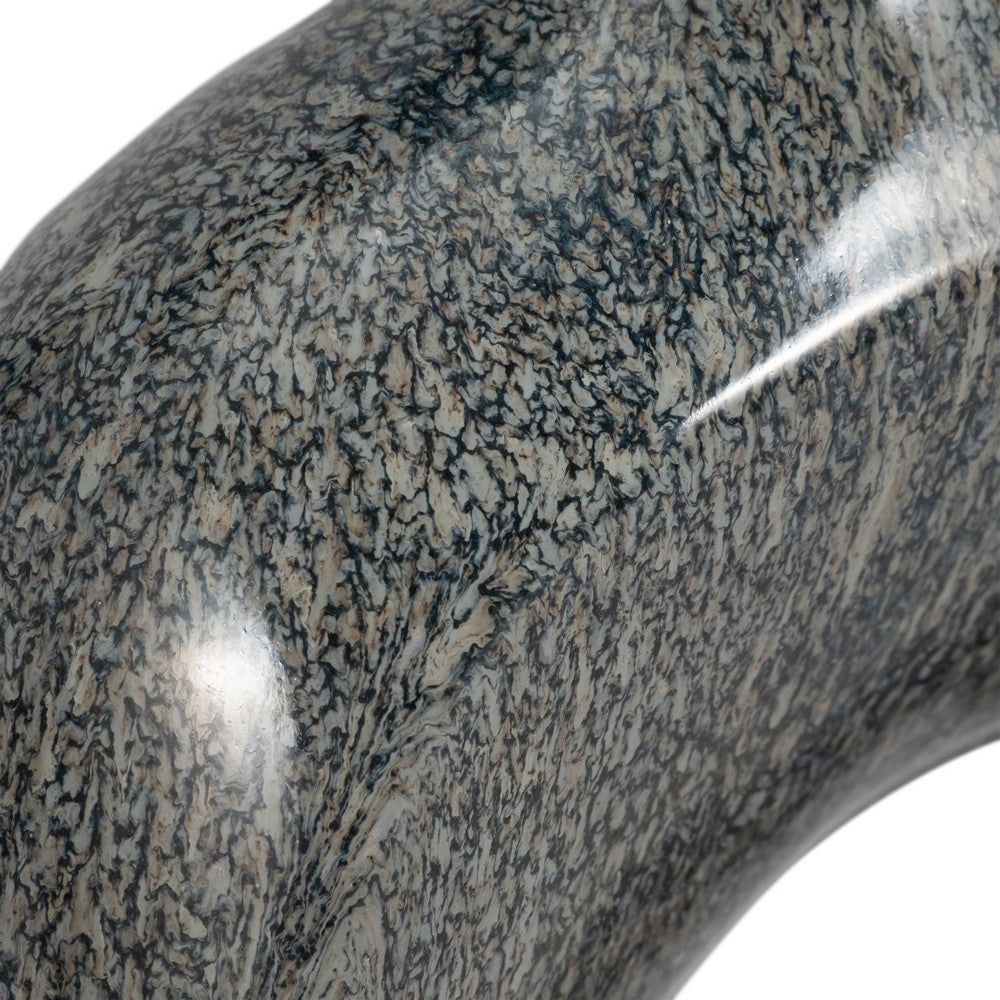 Olga Decorative Vase | Curvy Open Cut-Out Design | Blue-White Ceramic 15"