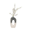 Decorative Curved Flower Vase with Open Center | 16" | Blue White Ceramic