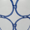 Temple Jar w Lid | Luxury Blue Chain Link Pattern | 18" White Ceramic