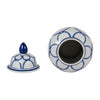 Temple Jar w Lid | Luxury Blue Chain Link Pattern | 18" White Ceramic