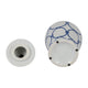 Temple Jar w Lid | Luxury Blue Chain Link Pattern | 18" White Ceramic