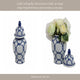 Novie Temple Jar with Lid | Link Patterns | Blue White Ceramic 10"