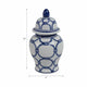 Novie Temple Jar with Lid | Link Patterns | Blue White Ceramic 10"